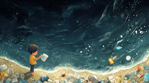 Child and Ocean Pollution