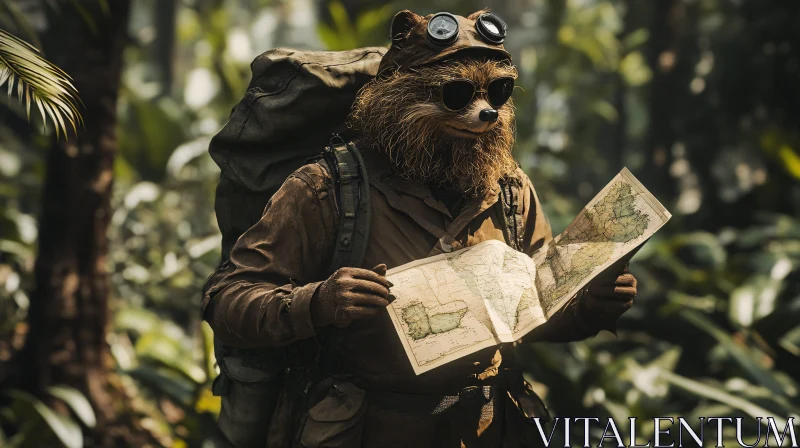 Anthropomorphic Bear Adventure in the Jungle