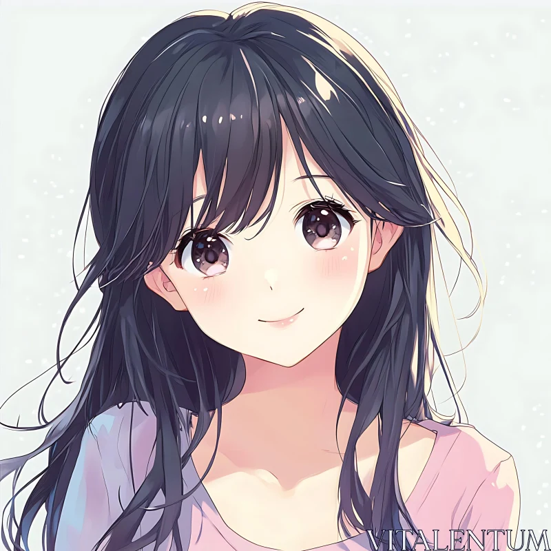 Delightful Smiling Anime Girl