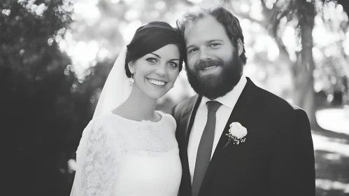 Monochrome Wedding Portrait of a Couple