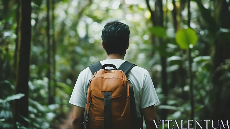 Forest Journey with Backpack