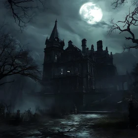 Mysterious Mansion in the Night