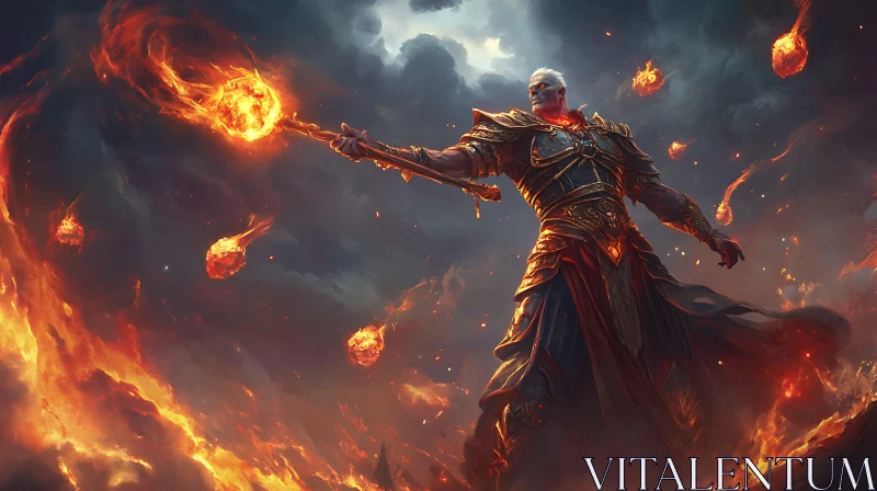 Armored Mage Conjuring Flames