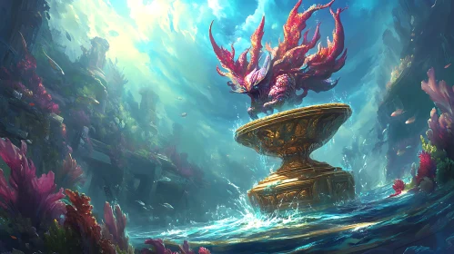 Aquatic Dragon on Golden Altar