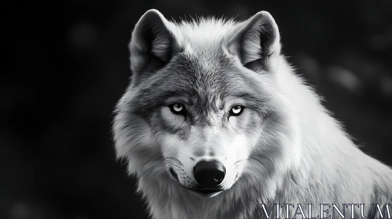 Wolf Portrait in Black and White