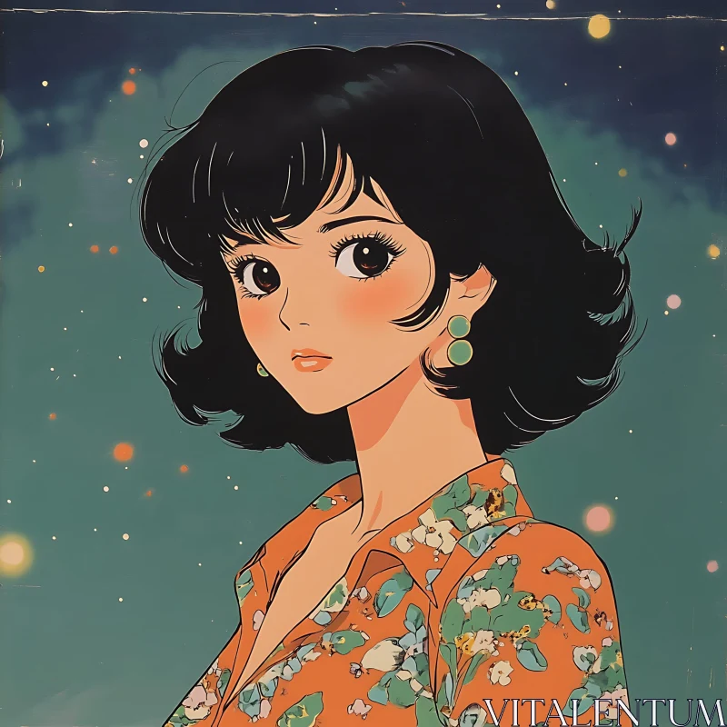 Ethereal Anime Woman Illustration