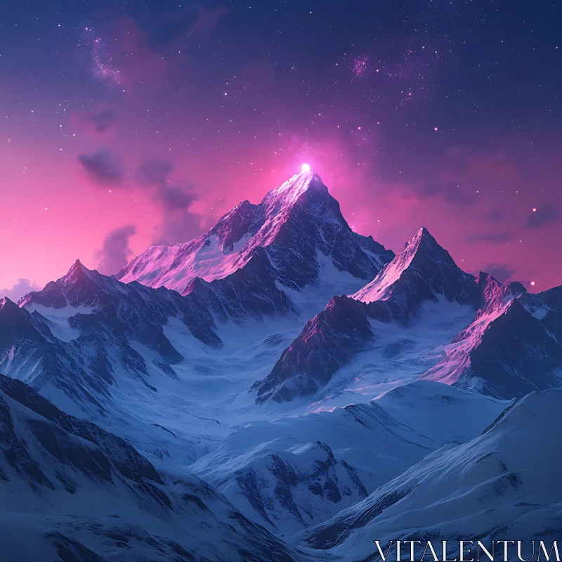 Starry Sky Mountain Landscape
