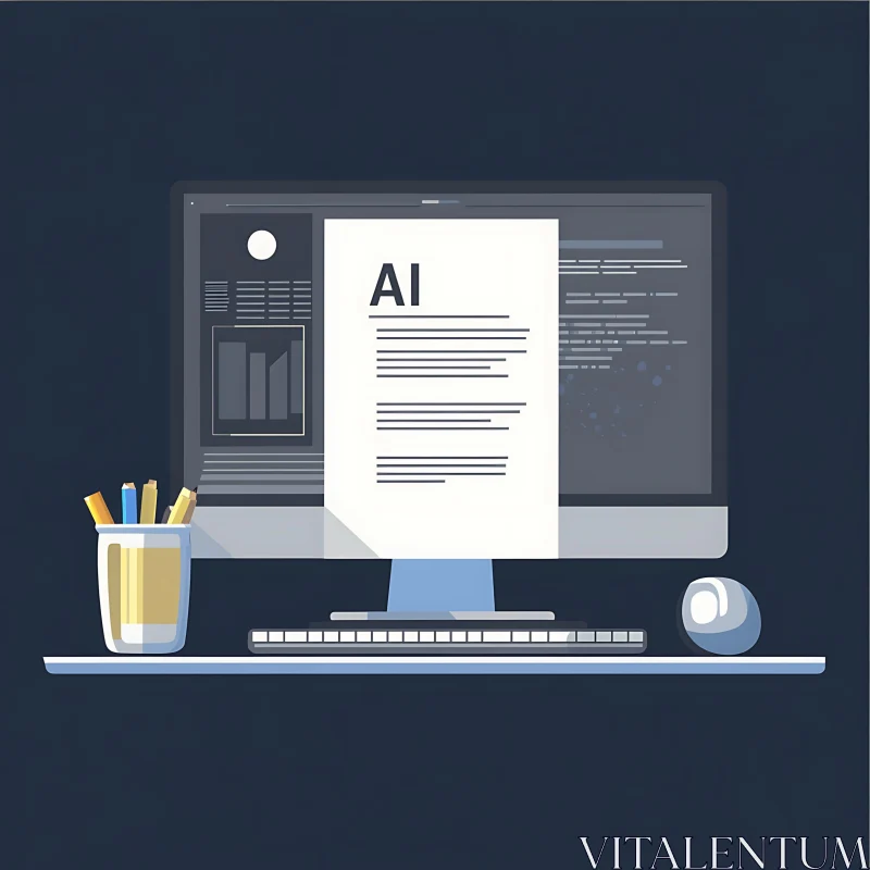 Artificial Intelligence Display on Monitor