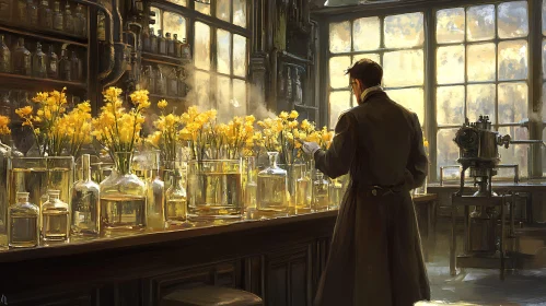Old Laboratory Still Life with Botanist