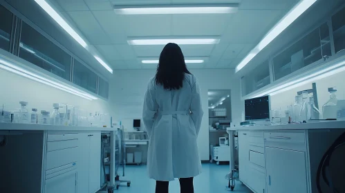 Scientist in a Sterile Research Lab