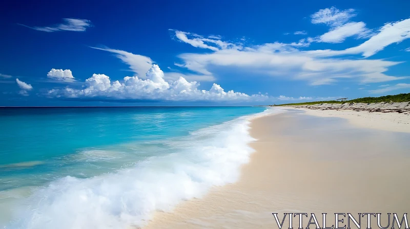 Tranquil Beach Scene with Blue Sky