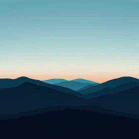 Minimalist Mountain Landscape Serenity