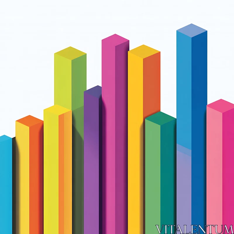 Minimalist Colorful Bars on White Background