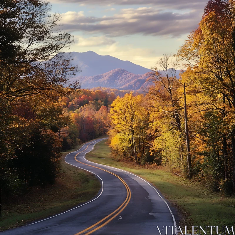 Scenic Autumn Drive in the Mountains