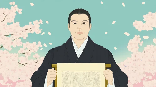 Sakura Scroll Portrait