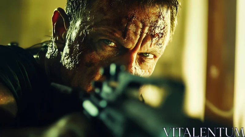 Determined Man with Gun