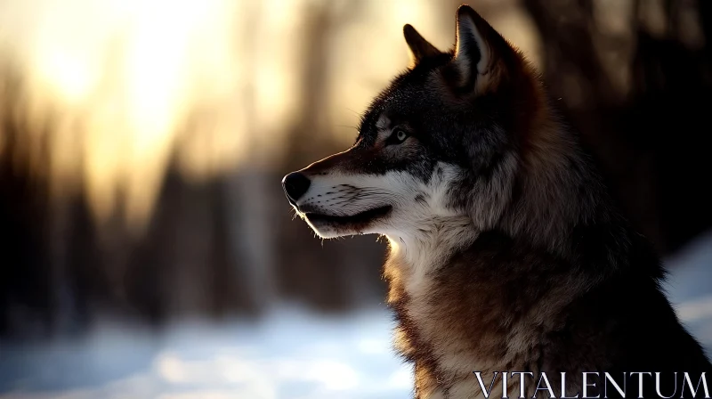 Wolf Portrait in Golden Light