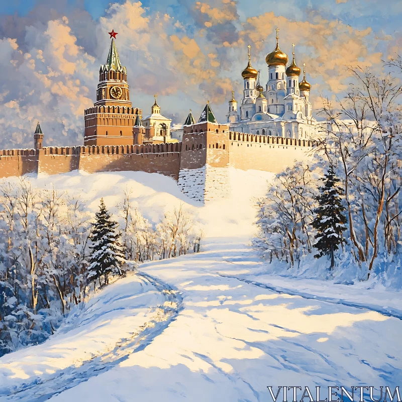 Winter in Moscow: Architectural Impression AI Image