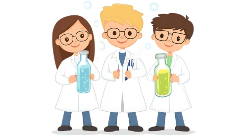 Cartoon Kids Science Experiment