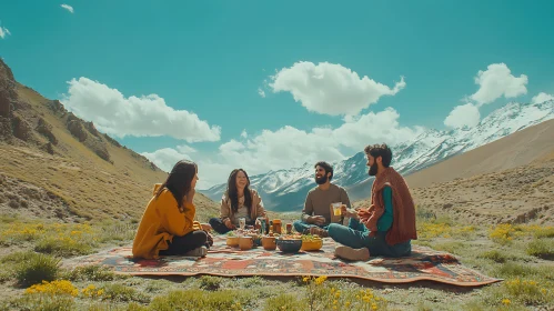Friends Picnic in the Mountains