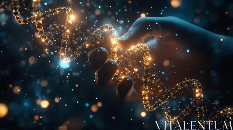 Ethereal Touch: Abstract Particle Strand