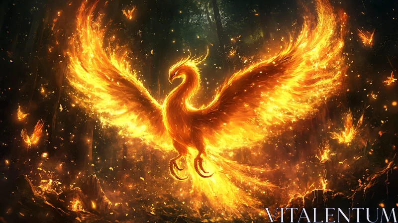 Mythical Firebird Illustration