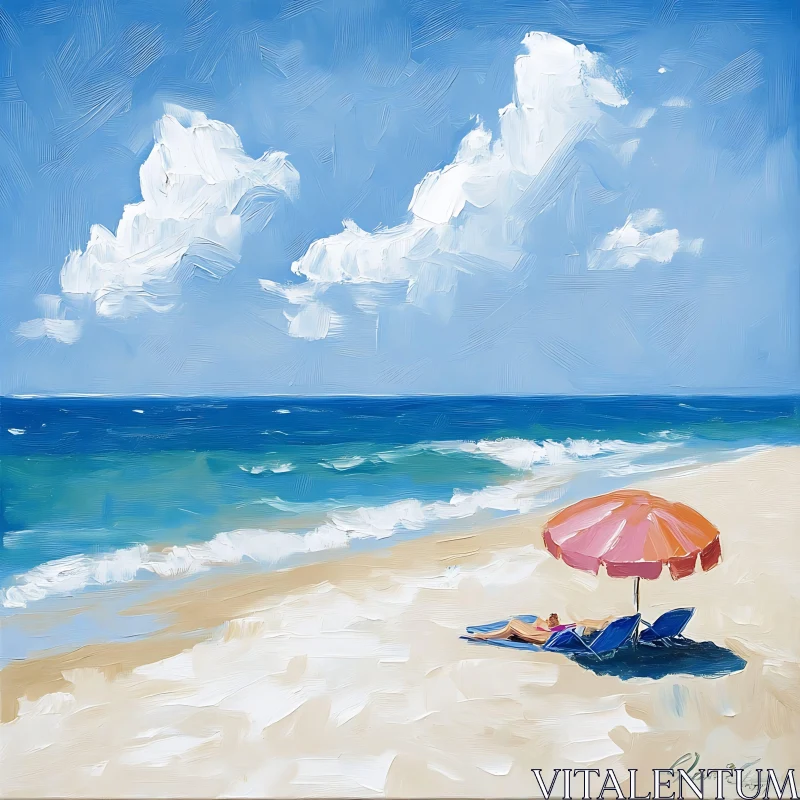 Seaside Relaxation Under a Pastel Sky