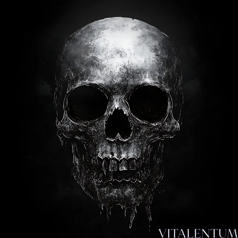 Memento Mori: A Skull Study in Monochrome AI Image