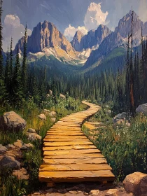 Scenic Mountain Trail Painting