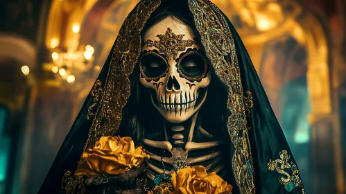 Day of the Dead Skeleton with Veil