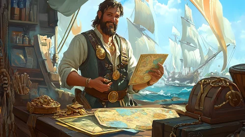 Nautical Chart Study by Bearded Pirate