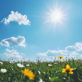 Meadow of Flowers in Sunlight