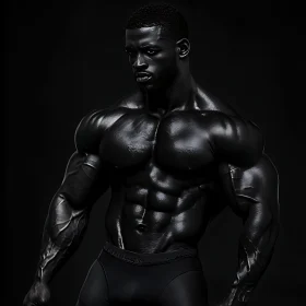 Monochrome Muscle Man Portrait