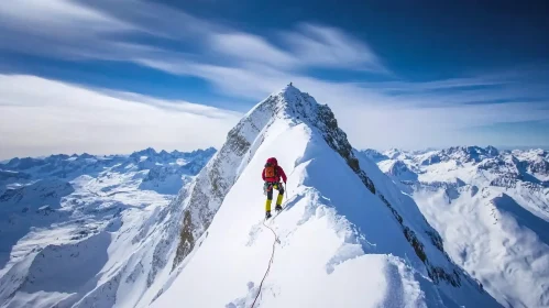 Snowy Mountain Ridge Climb