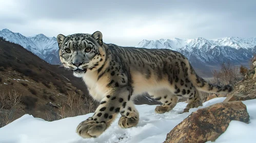 Majestic Snow Leopard Portrait