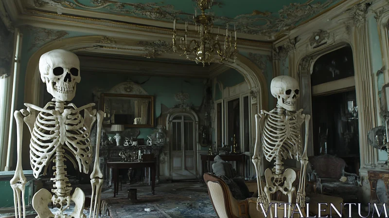 Ornate Room with Skeletons