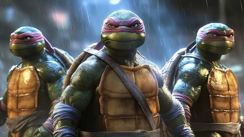 Teenage Mutant Ninja Turtles in Rain