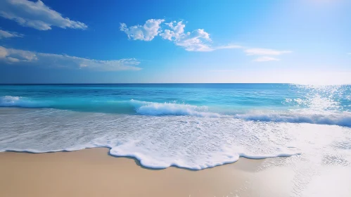 Peaceful Ocean Waves on Sandy Beach