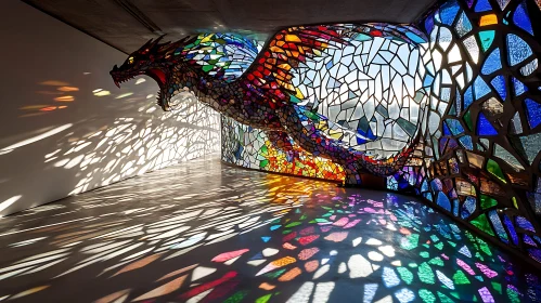 Prismatic Dragon: A Stained Glass Marvel