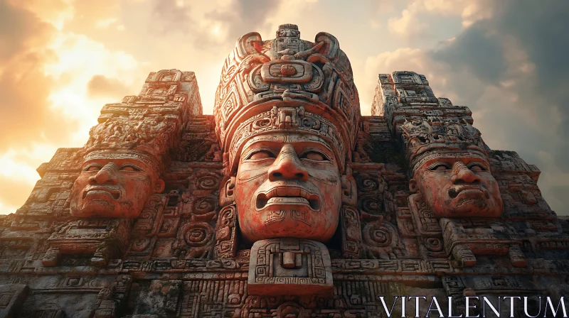 AI ART Monumental Stone Faces of the Ancients