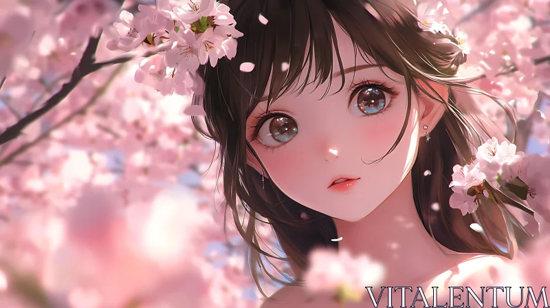 AI ART Cherry Blossom Portrait of Anime Girl