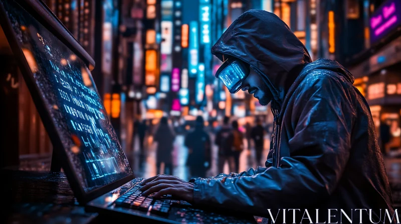 Hooded Hacker in the City