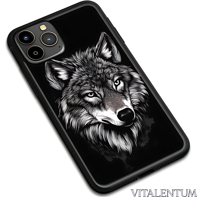 Monochrome Wolf Illustration