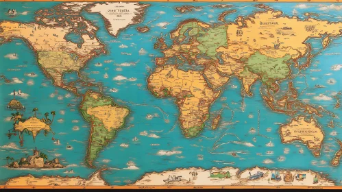Antique Style Global Cartography Artwork