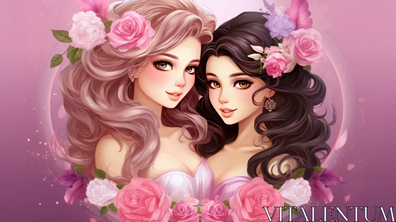 Love Lovers Princess - A Neo-Romantic Portrayal of Romance and Elegance AI Image