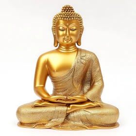 Serene Golden Buddha Figurine