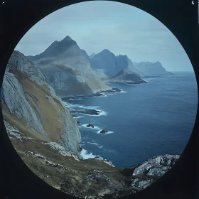 Tranquil Ocean Scene with Mountainous Backdrop