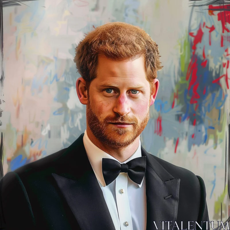 Black-Tie Portrait of Prince Harry AI Image