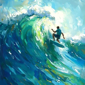Ocean Wave Surfing Adventure Artwork