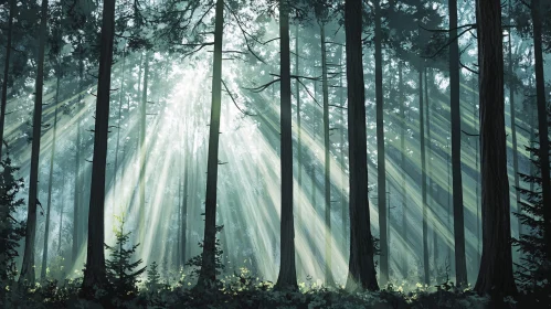 Forest Sunbeams and Tranquility